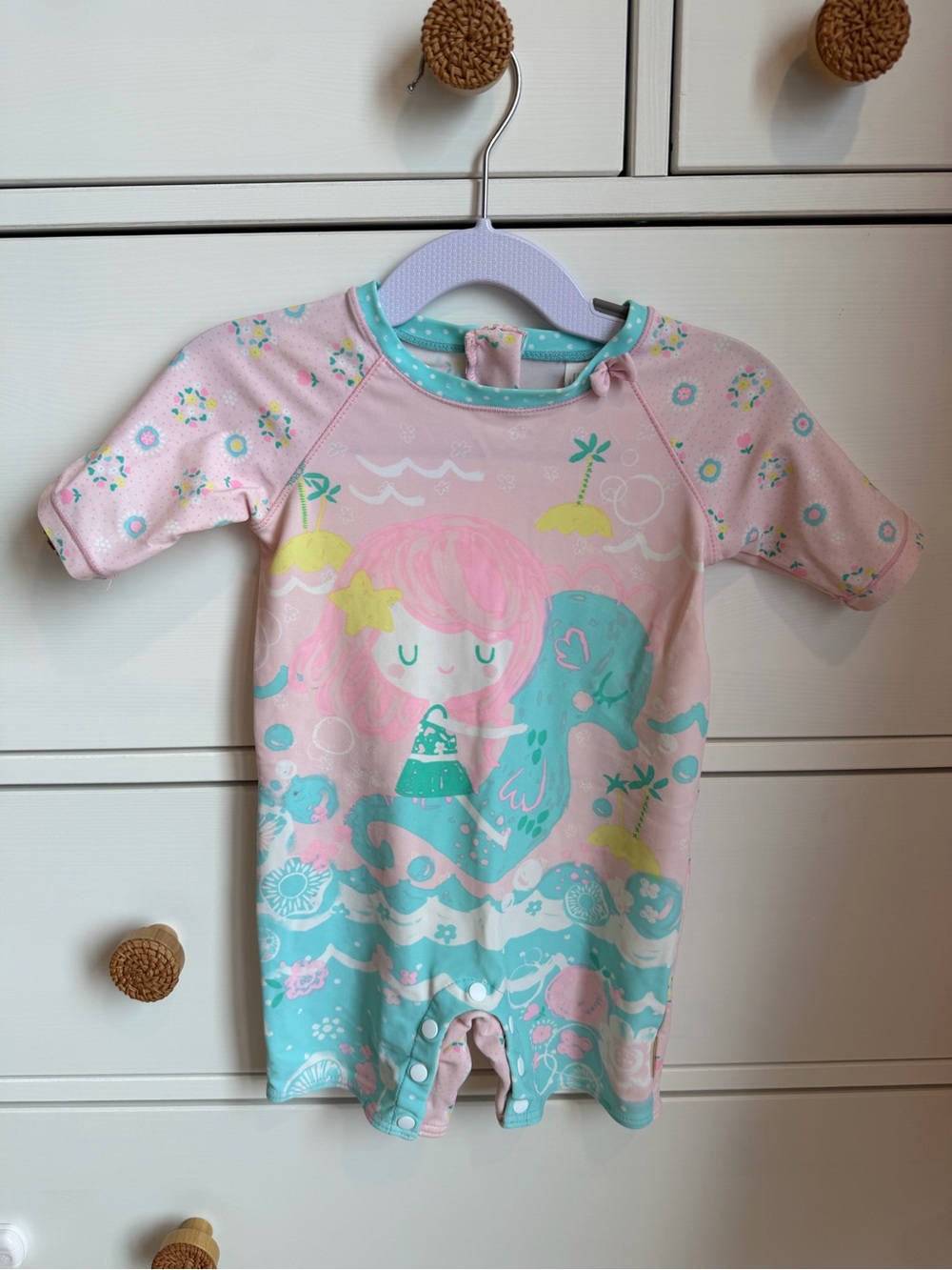 Souris Mini Kids Pink & Teal Mermaid Swimsuit 18M